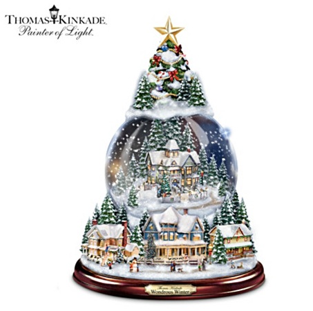 Thomas Kinkade Christmas Tree Snow Globe